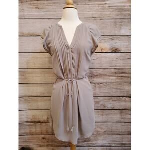 H&M Pleated Dress Taupe Mauve 4